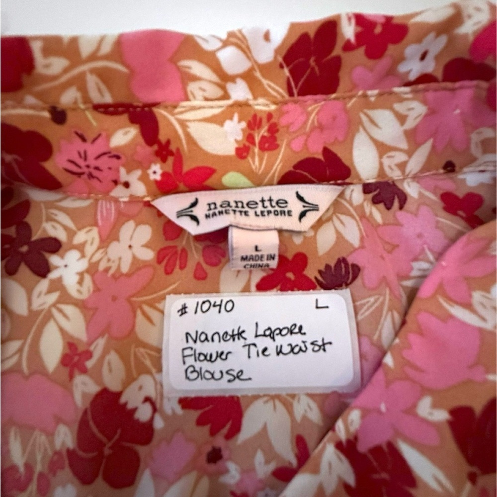 Nanette Lepore Red and Pink Floral Blouse - Picture 9 of 9